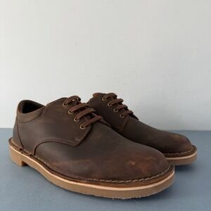 Clarks Bushacre 3 Lo Beeswax Leather Brown Oxfords Lace Up Mens Shoes